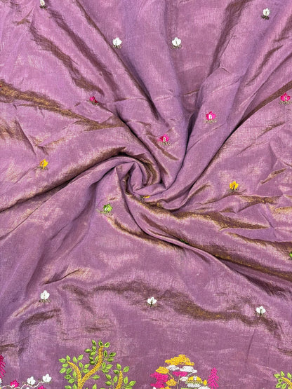 🥰Vichetra Silk 🪡🧵 Embroidery 💃 with Lady 🥹 Design | 44 Inch Width