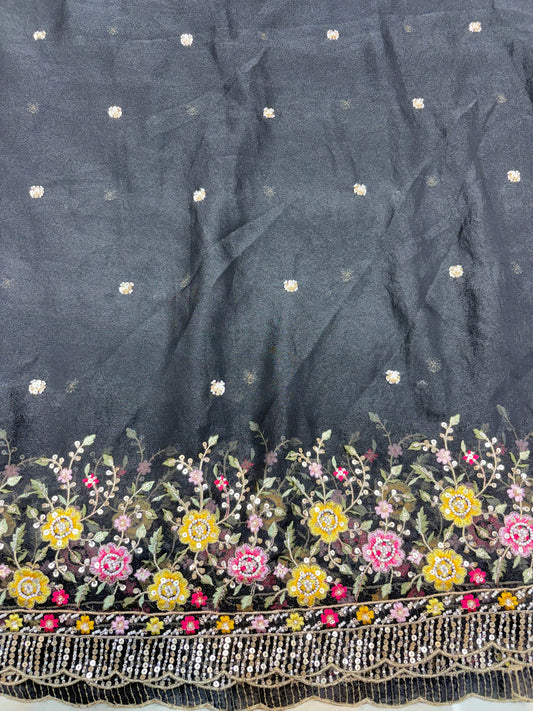 😍🥹Premium Space Silk with Beautiful Multi Colour Embroidery 44-45 inch width 🥻👗