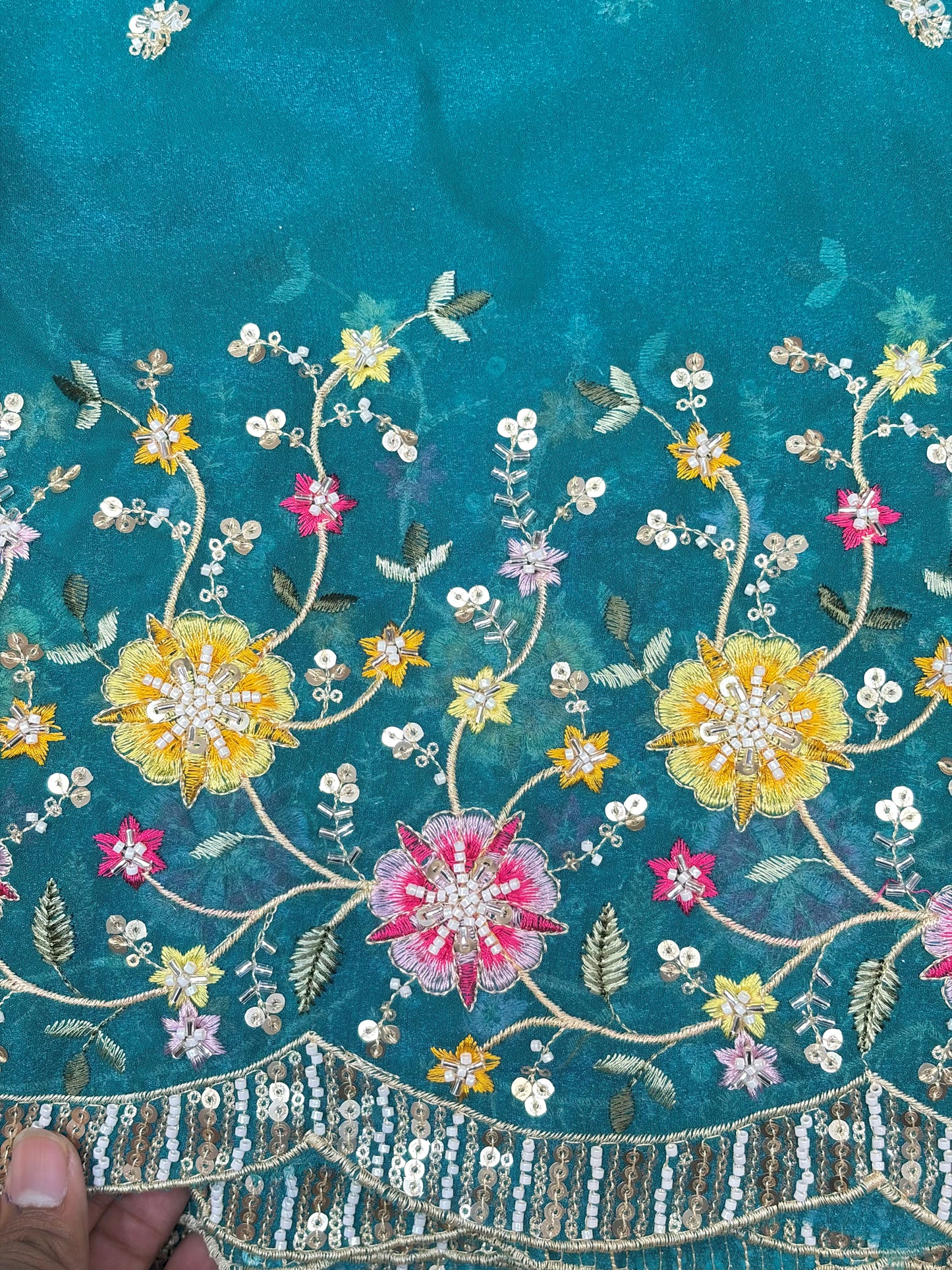 😍🥹Premium Space Silk with Beautiful Multi Colour Embroidery 44-45 inch width 🥻👗