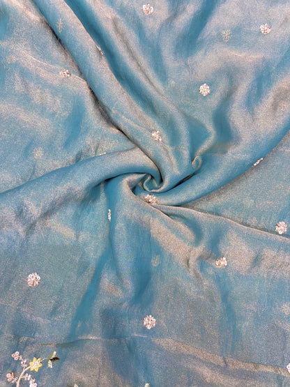 😍🥹Premium Space Silk with Beautiful Multi Colour Embroidery 44-45 inch width 🥻👗