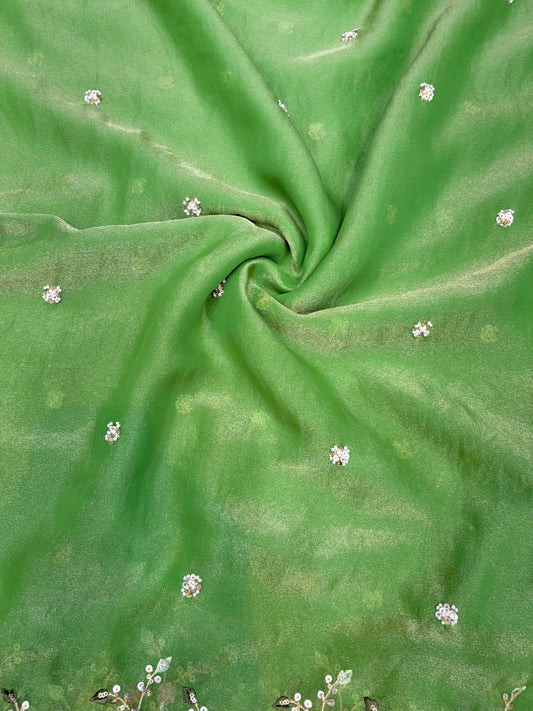 😍🥹Premium Space Silk with Beautiful Multi Colour Embroidery 44-45 inch width 🥻👗