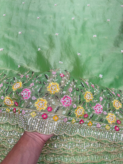 😍🥹Premium Space Silk with Beautiful Multi Colour Embroidery 44-45 inch width 🥻👗