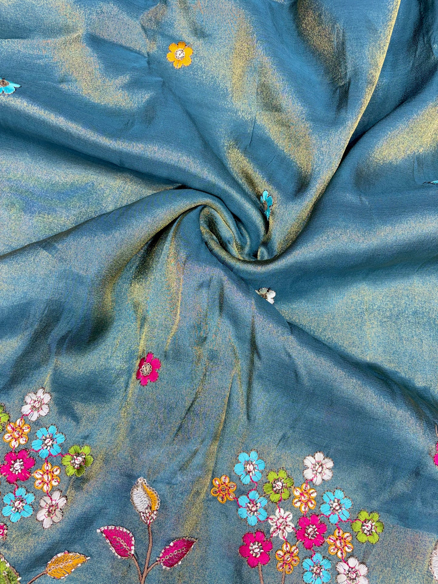 Royal Heritage Visco Tissue (Embroidered )Fabric ,lehanga,blouse, duppats , Inch 44-45 Width