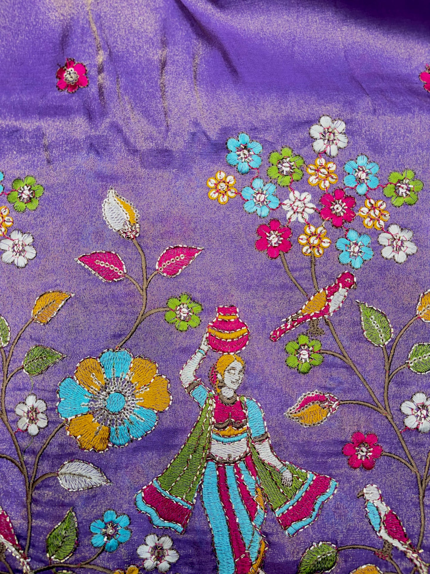 Royal Heritage Visco Tissue (Embroidered )Fabric ,lehanga,blouse, duppats , Inch 44-45 Width
