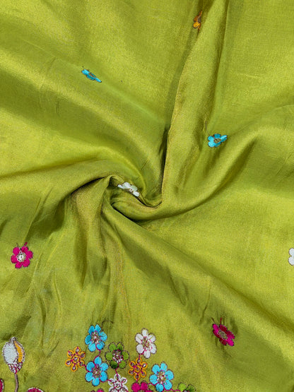 Royal Heritage Visco Tissue (Embroidered )Fabric ,lehanga,blouse, duppats , Inch 44-45 Width