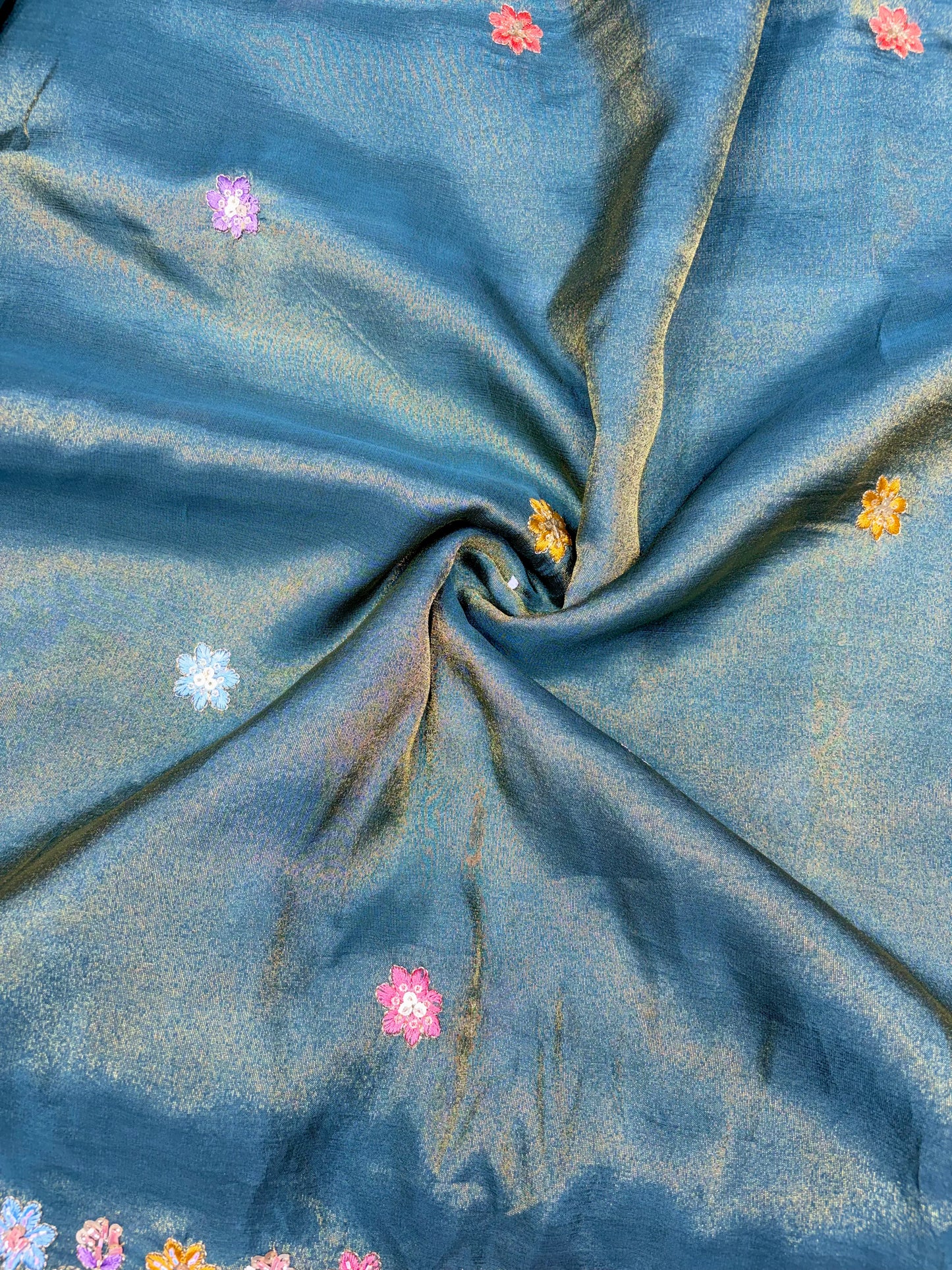 Royal Heritage Visco Tissue (Embroidered )Fabric ,lehanga,blouse, duppats , Inch 44-45 Width