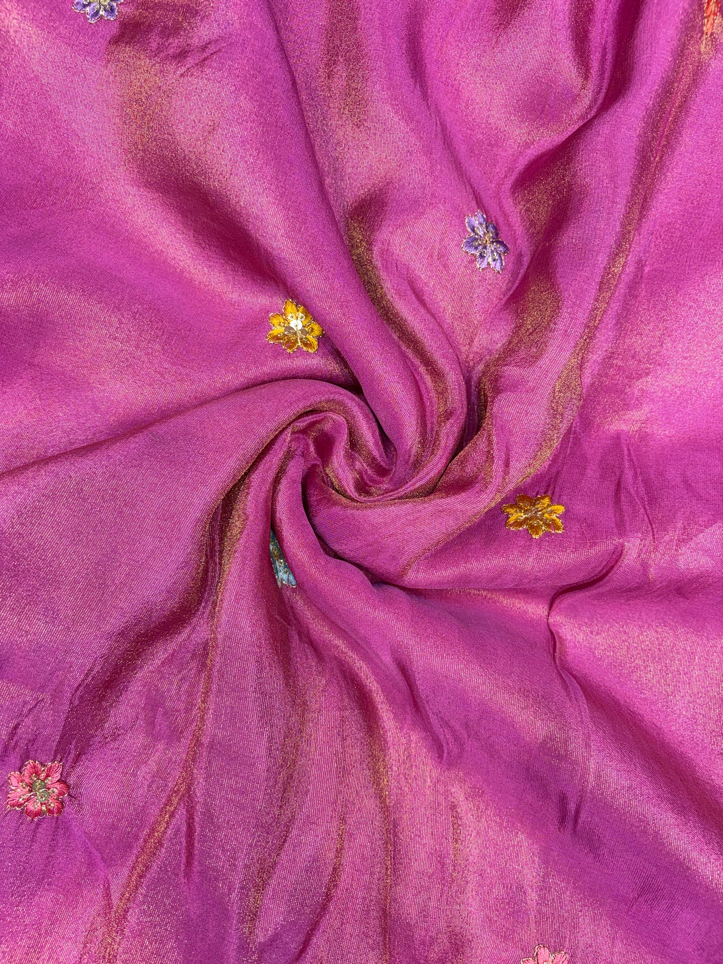 Royal Heritage Visco Tissue (Embroidered )Fabric ,lehanga,blouse, duppats , Inch 44-45 Width