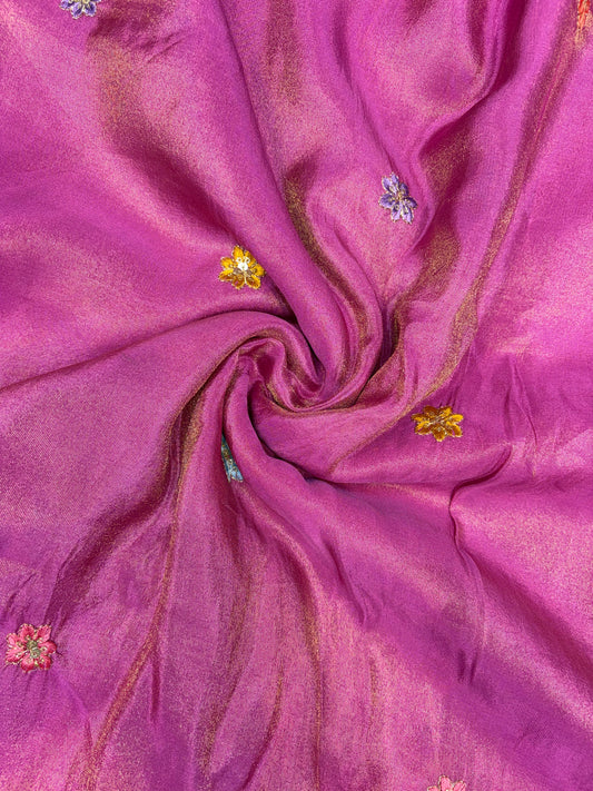 Royal Heritage Visco Tissue (Embroidered )Fabric ,lehanga,blouse, duppats , Inch 44-45 Width