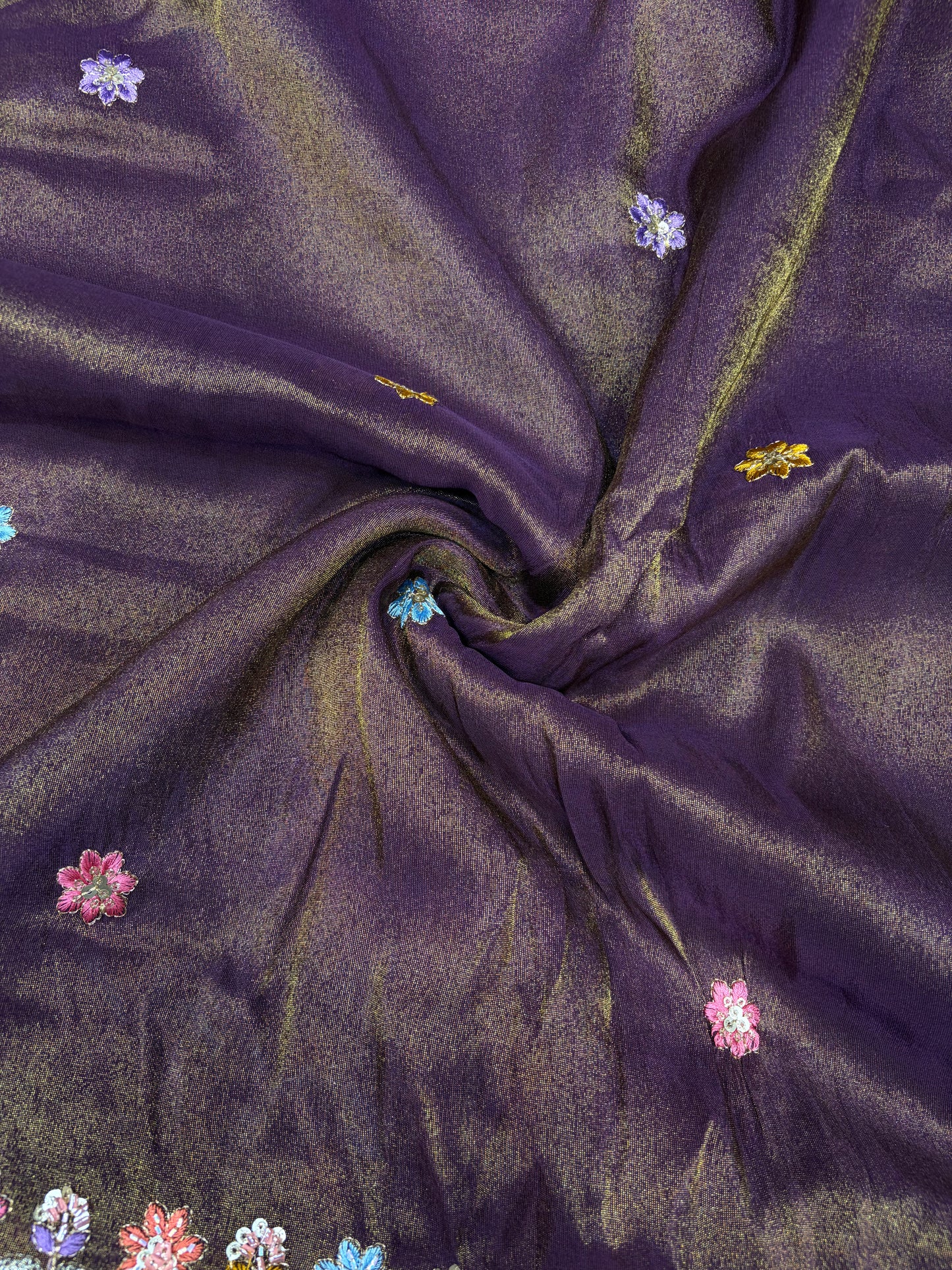 Royal Heritage Visco Tissue (Embroidered )Fabric ,lehanga,blouse, duppats , Inch 44-45 Width