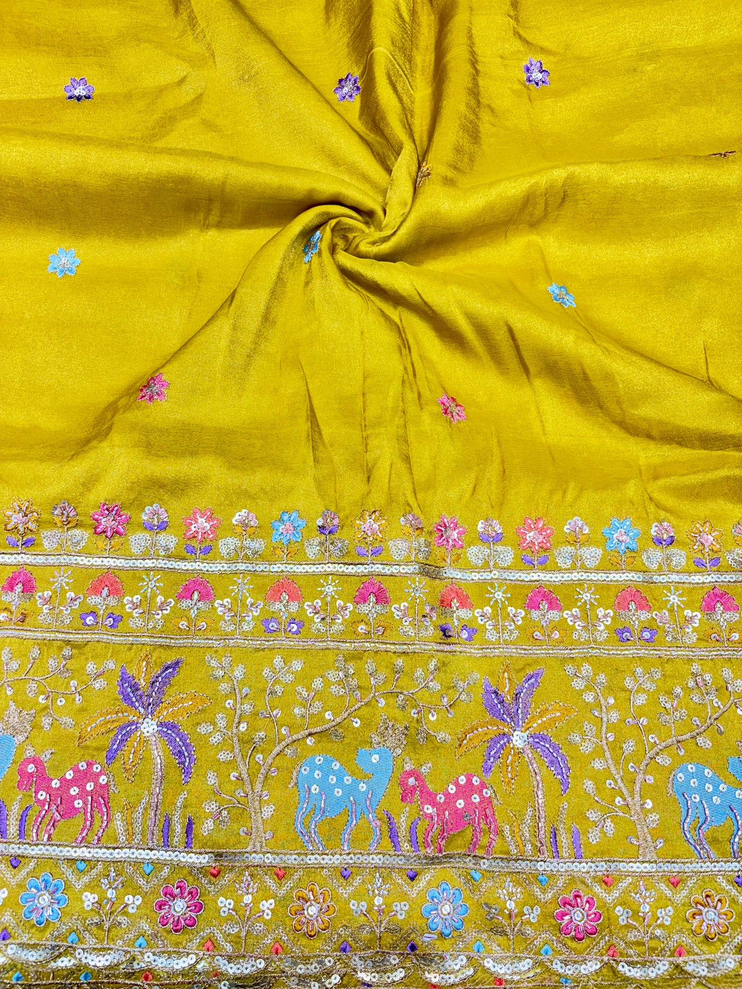 Royal Heritage Visco Tissue (Embroidered )Fabric ,lehanga,blouse, duppats , Inch 44-45 Width