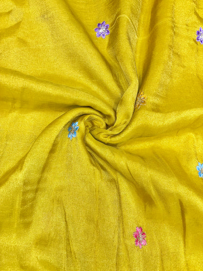 Royal Heritage Visco Tissue (Embroidered )Fabric ,lehanga,blouse, duppats , Inch 44-45 Width