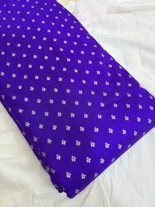 Royal 100% pure banarari Zari Leaf Weave fabrics 44inch width