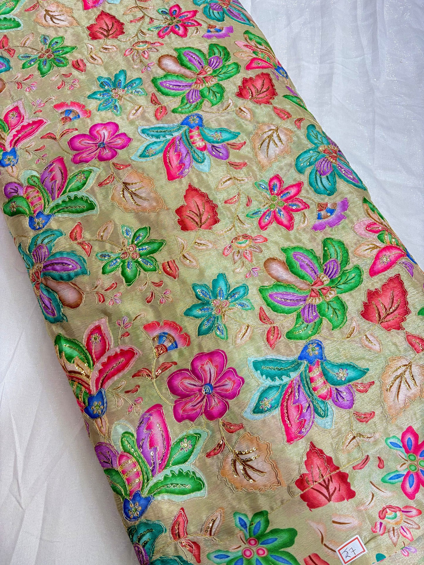 Beautiful 😍 Pure Chenin fabrics flower desing 44inch width