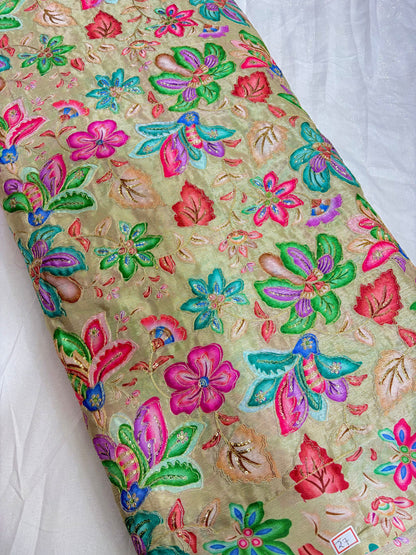 Beautiful 😍 Pure Chenin fabrics flower desing 44inch width