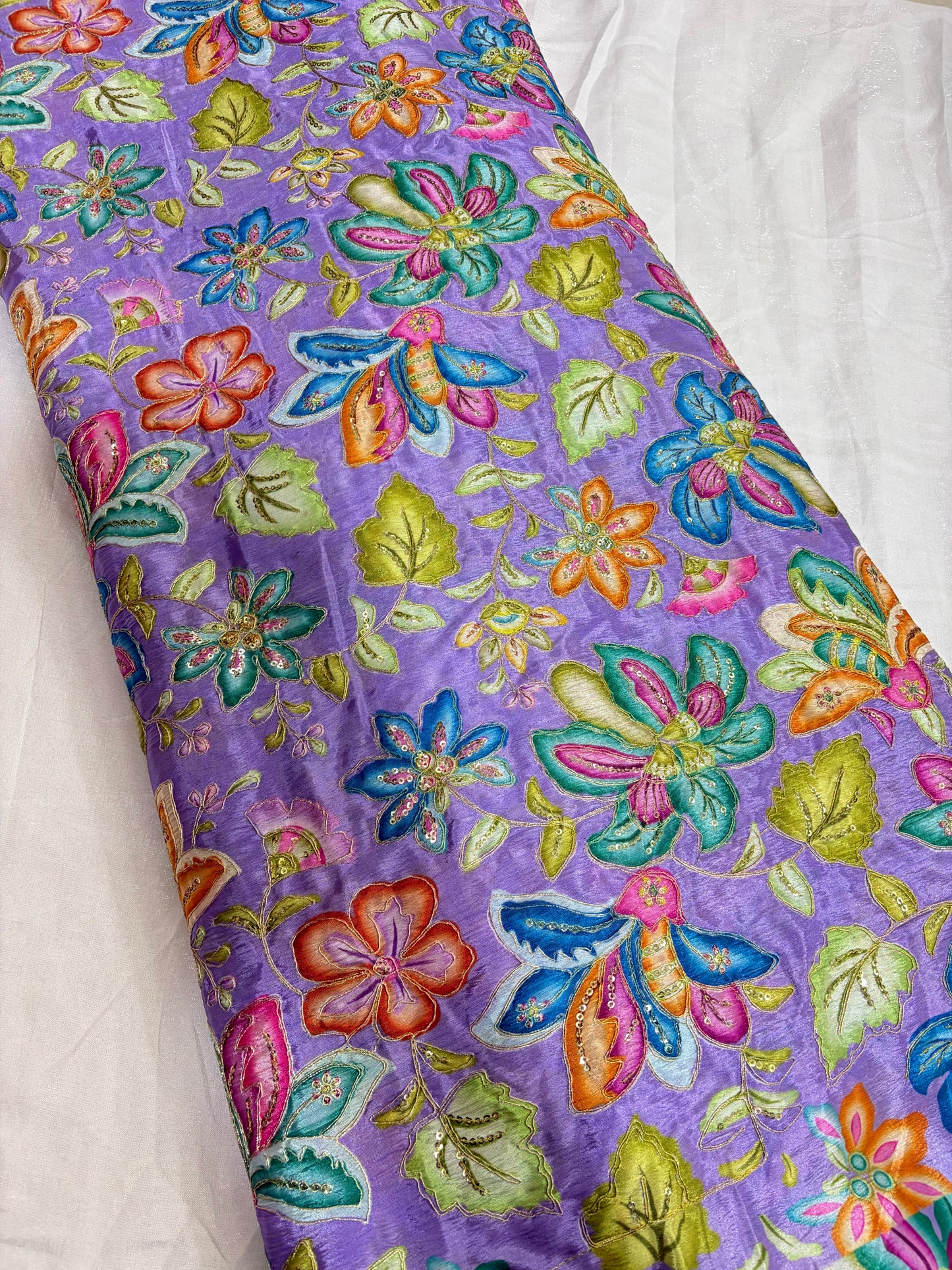 Beautiful 😍 Pure Chenin fabrics flower desing 44inch width