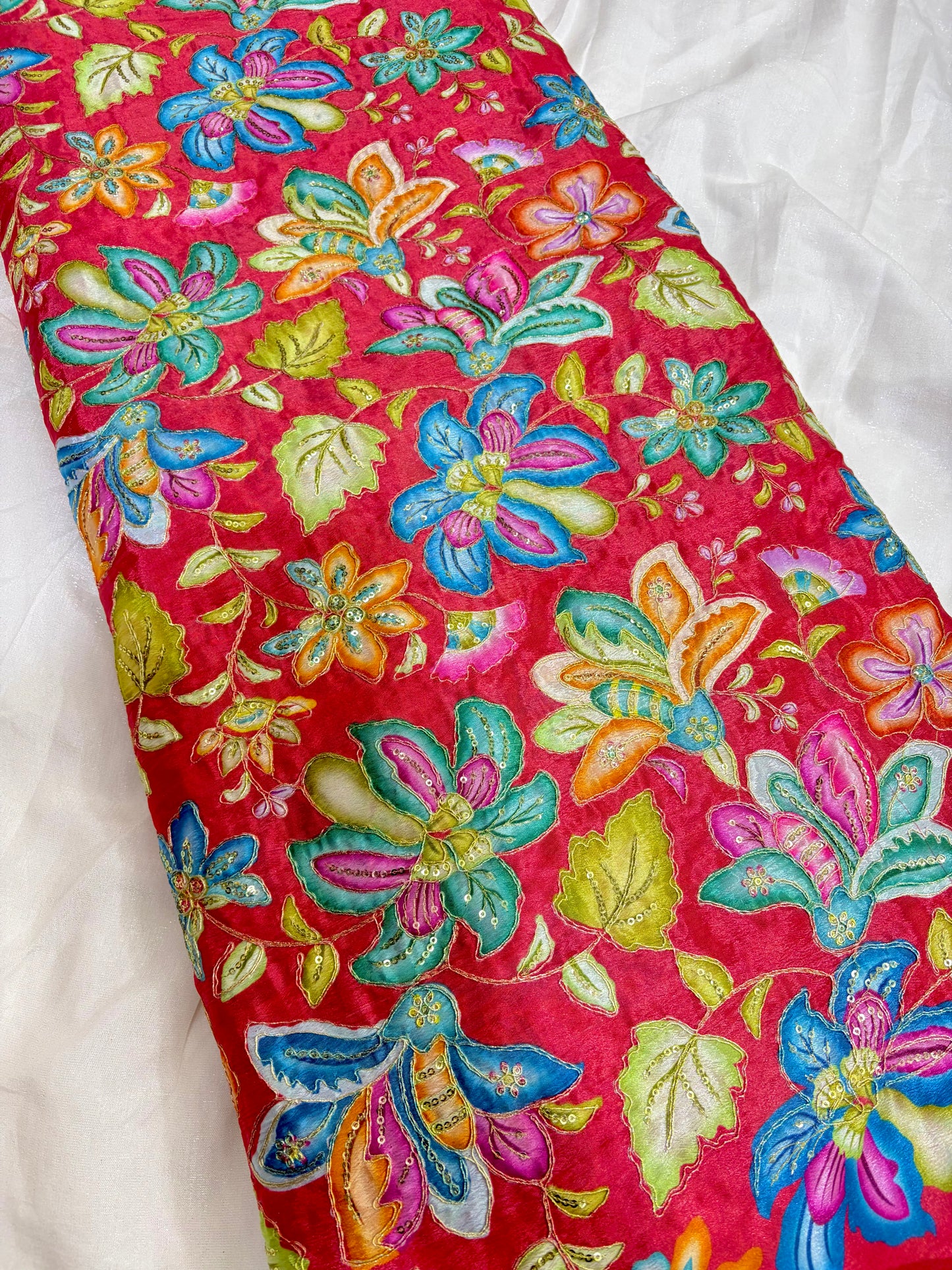 Beautiful 😍 Pure Chenin fabrics flower desing 44inch width