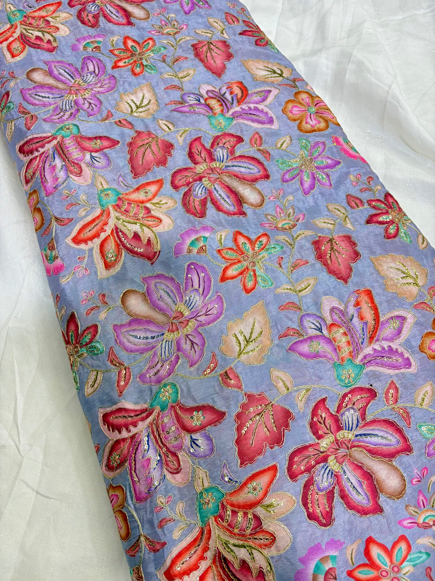 Beautiful 😍 Pure Chenin fabrics flower desing 44inch width