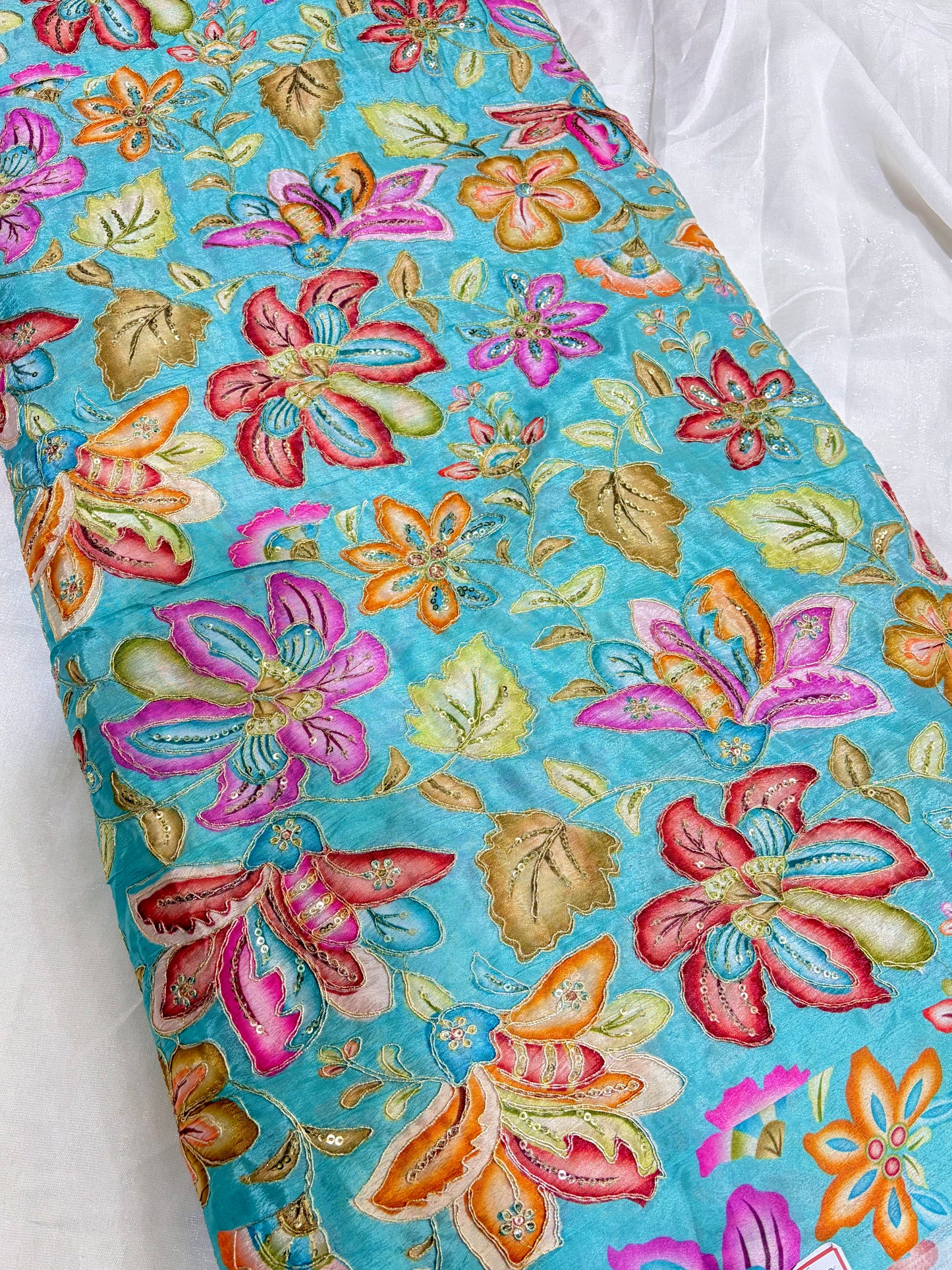 Beautiful 😍 Pure Chenin fabrics flower desing 44inch width