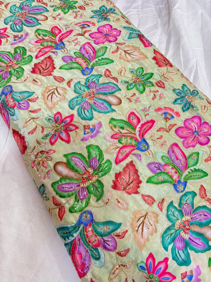 Beautiful 😍 Pure Chenin fabrics flower desing 44inch width