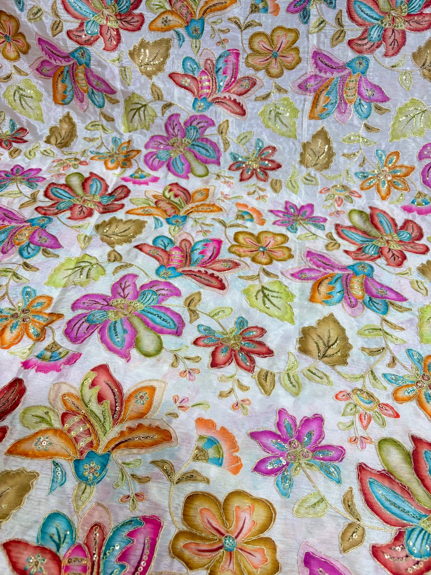 Beautiful 😍 Pure Chenin fabrics flower desing 44inch width