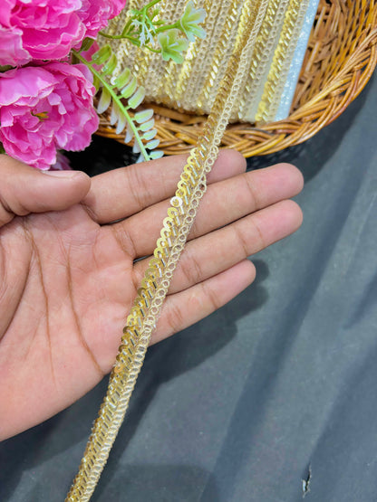 Handwork Lace Borders – Premium Quality, Intricate Embellishments for Sarees, Lehengas, Dupattas, and Luxury Home Decor - Gold