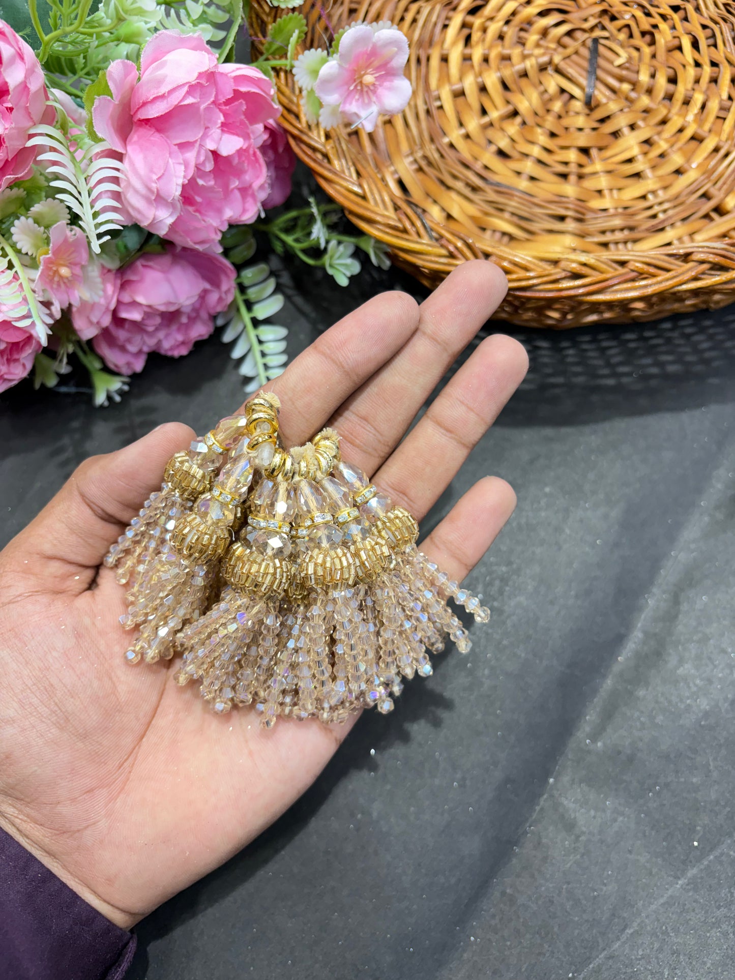 Opulent Crystal Beaded Tassel / Latkan pack of( 12 peaces)