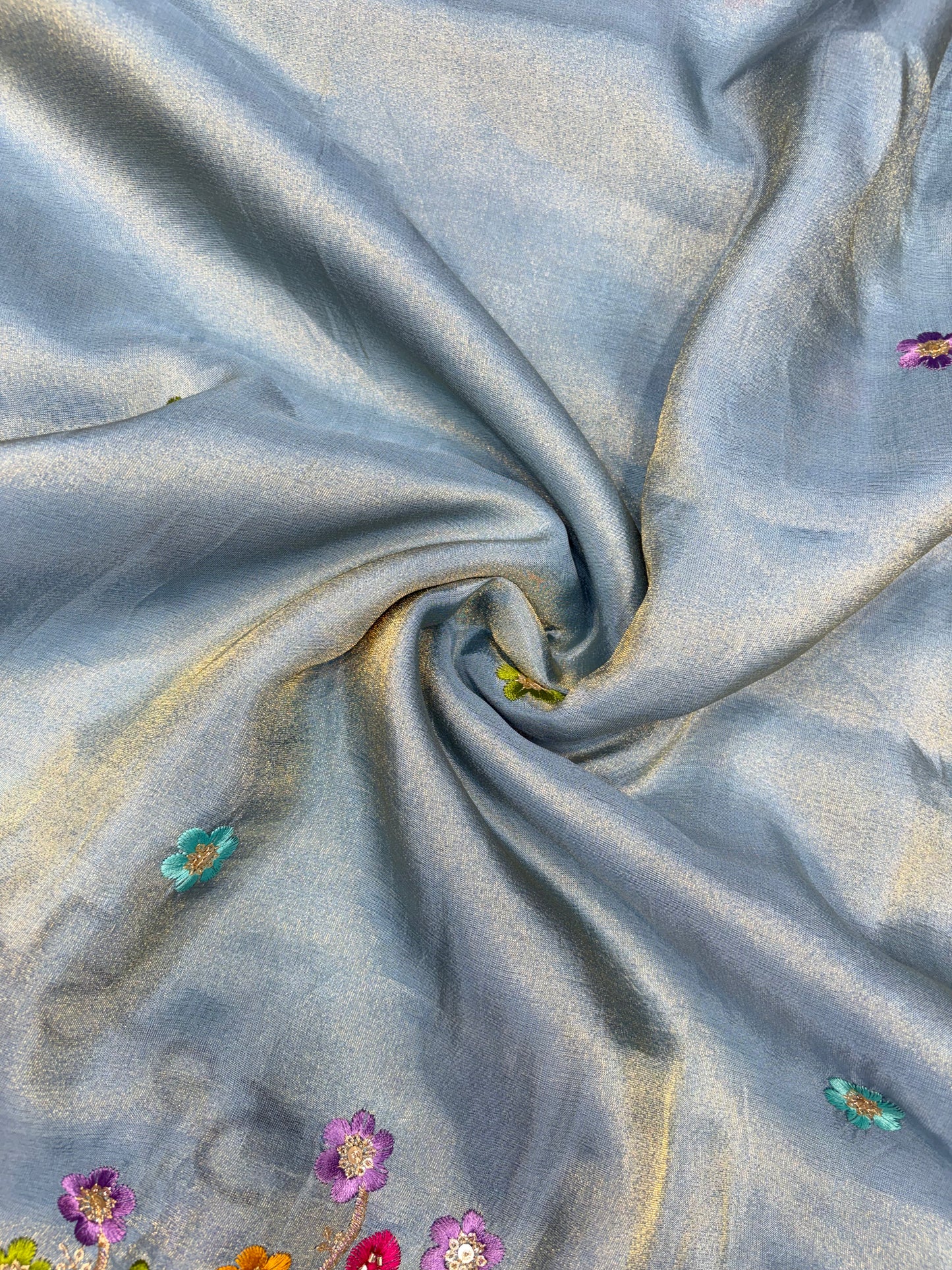 Exclusive pure viscouse tissue silk Peacock Garden Embroidered Fabric 44inch width DARD WINE