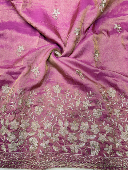 Pure viscouse tissue with beats work flower design 44WIDTH