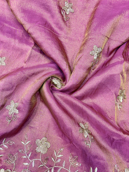 Pure viscouse tissue with beats work flower design 44WIDTH