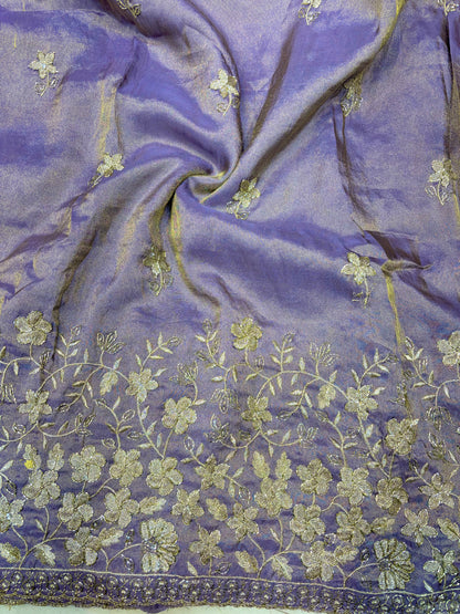 Pure viscouse tissue with beats work flower design 44 WIDTH