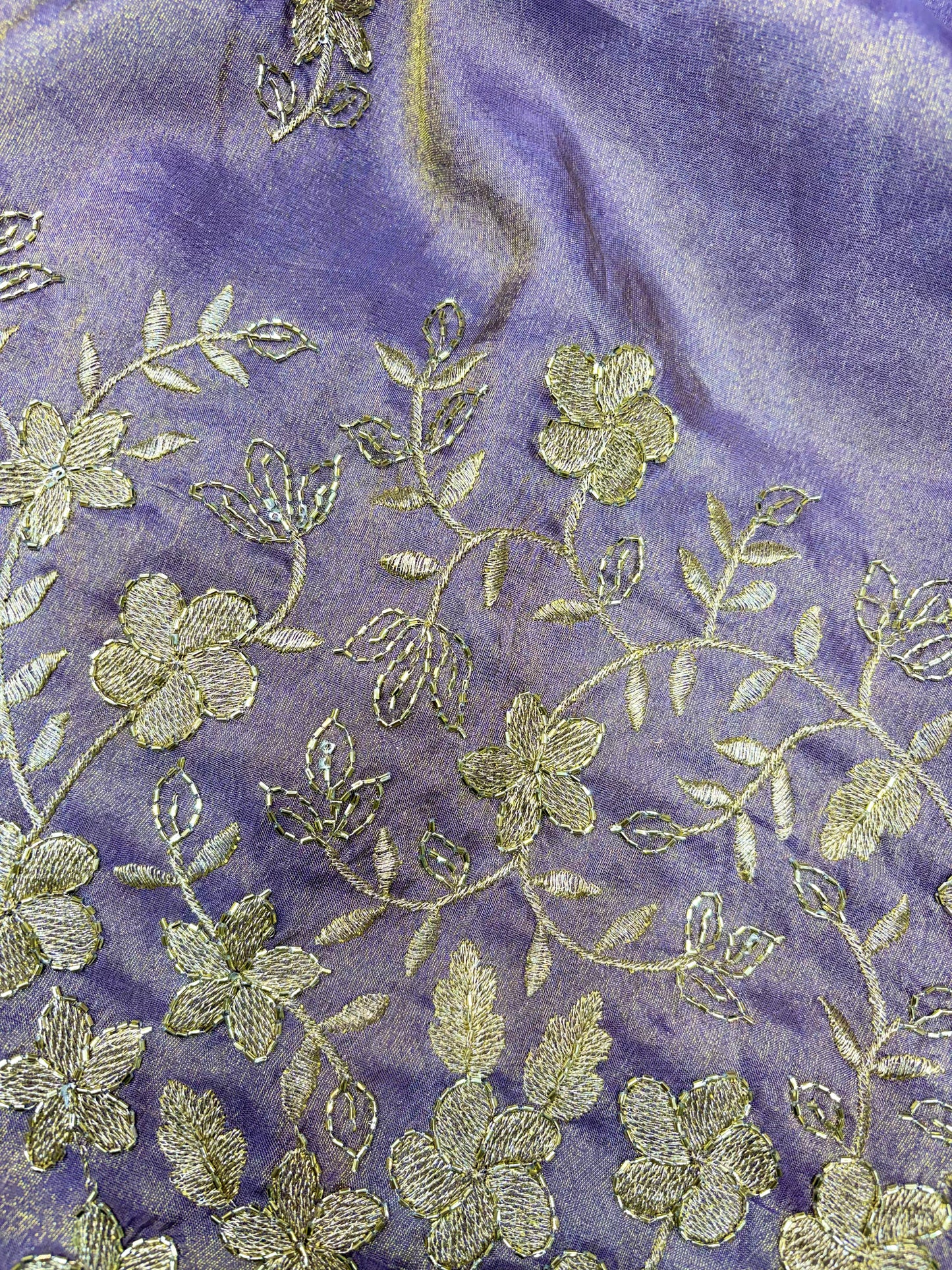 Pure viscouse tissue with beats work flower design 44 WIDTH