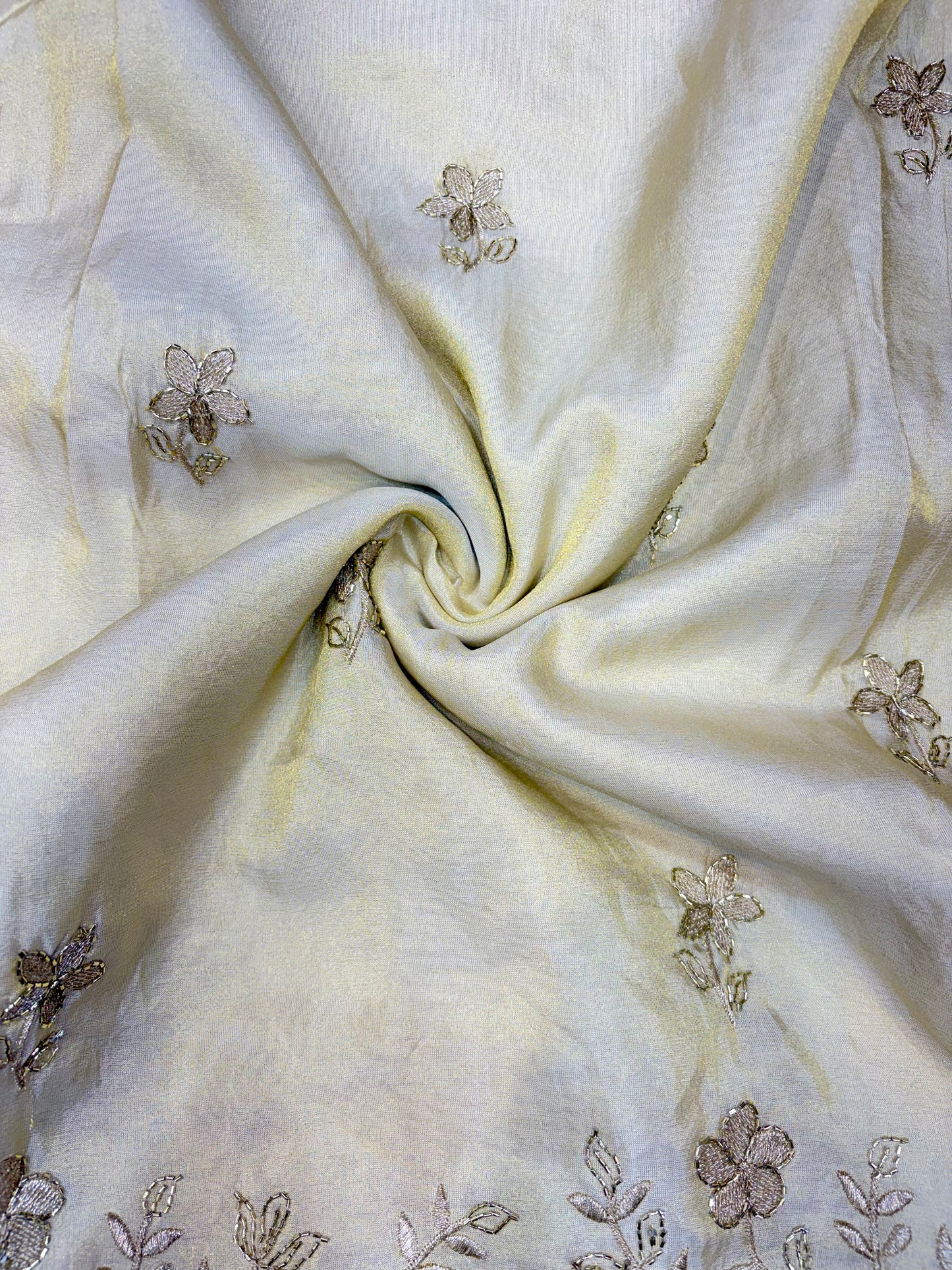 Pure viscouse tissue with beats work flower design