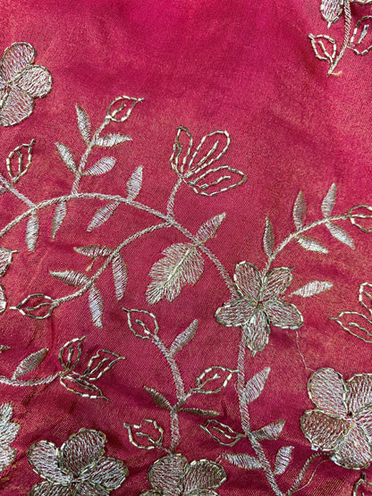 Pure viscouse tissue with beats work flower design