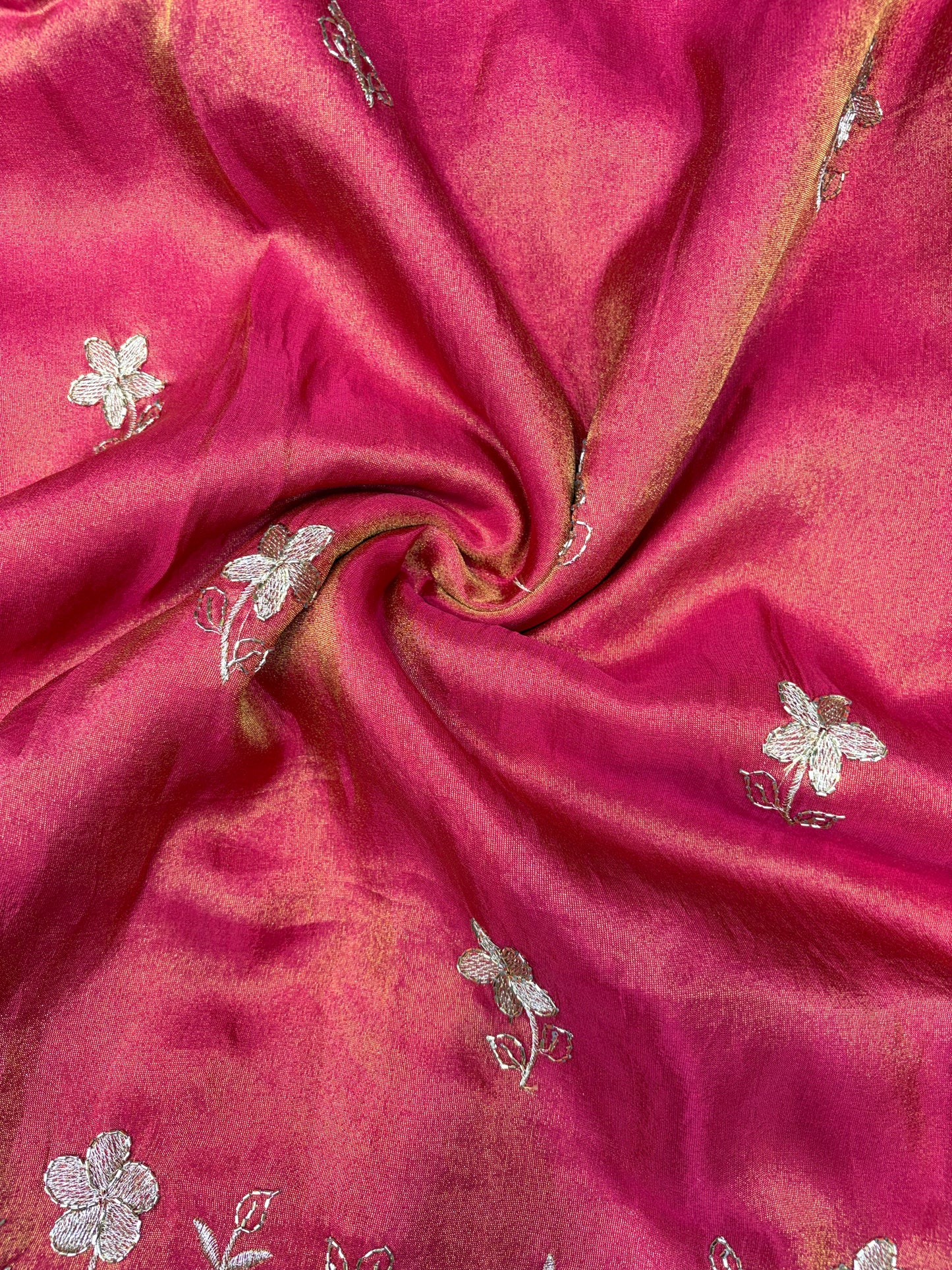 Pure viscouse tissue with beats work flower design