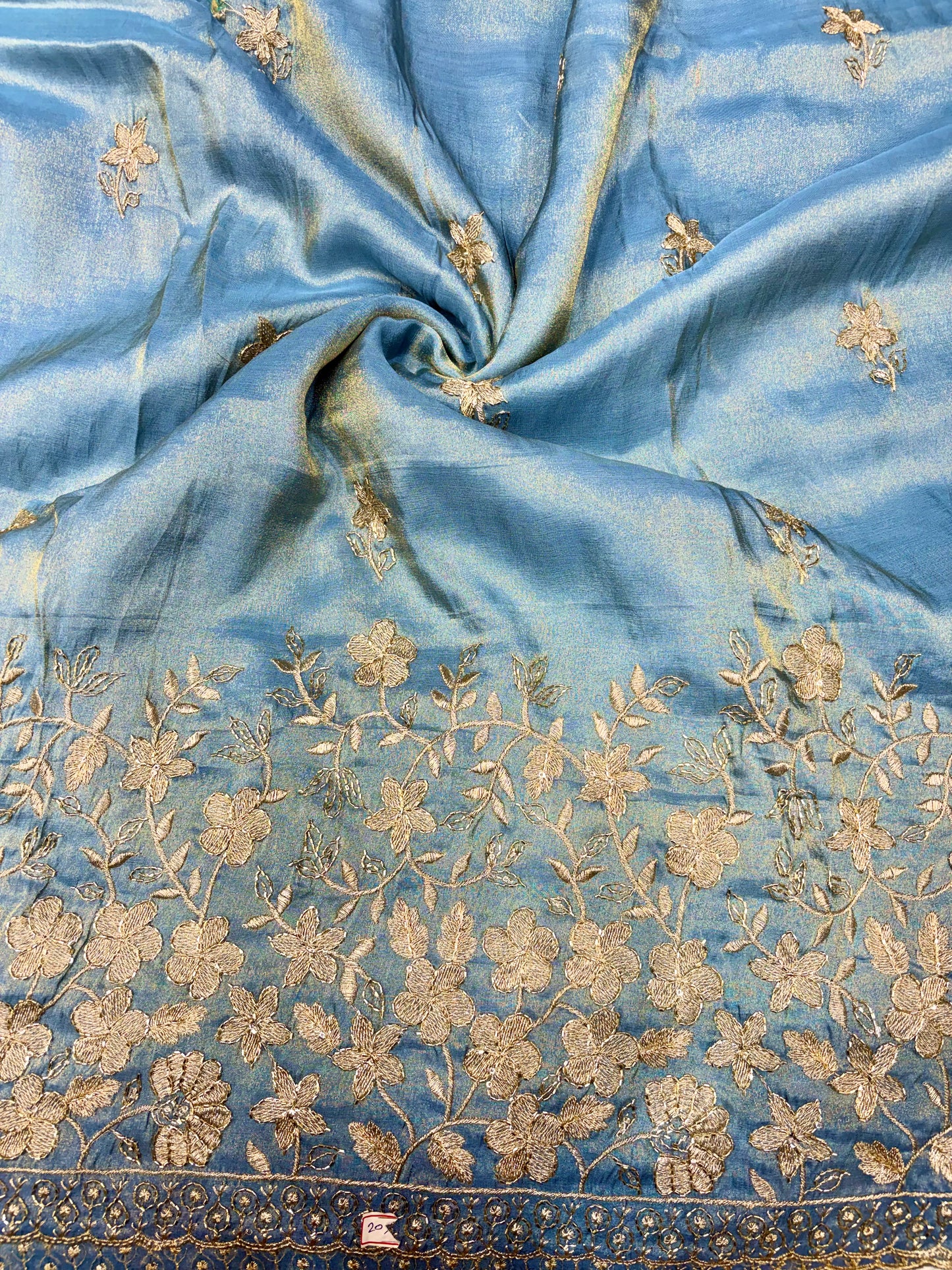 Pure viscouse tissue with beats work flower design 44WDTH