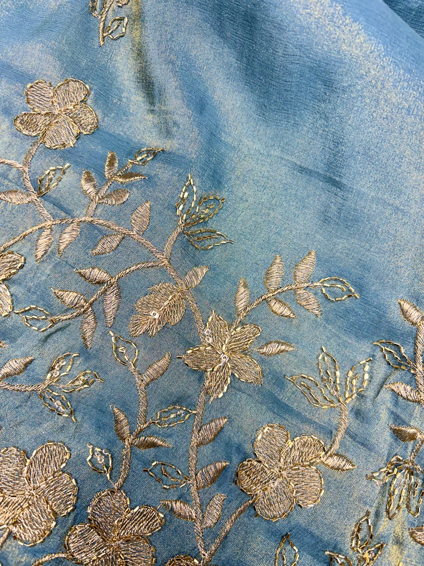 Pure viscouse tissue with beats work flower design 44WDTH