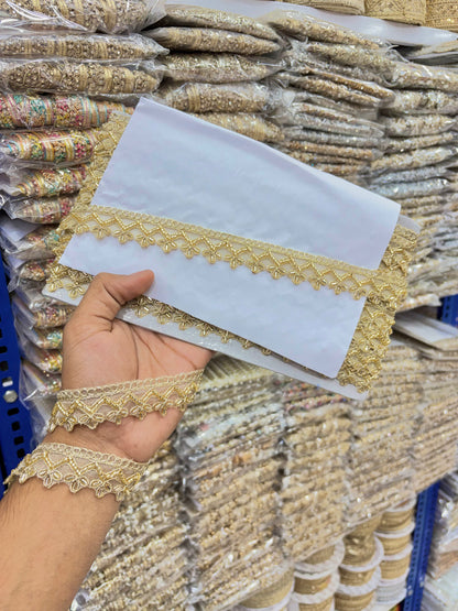 Exclusive hand made lace border Bordering Sarees, Dupattas, Lehengas, Kurtis, and Anarkalis.  (Pack of 9 meter )