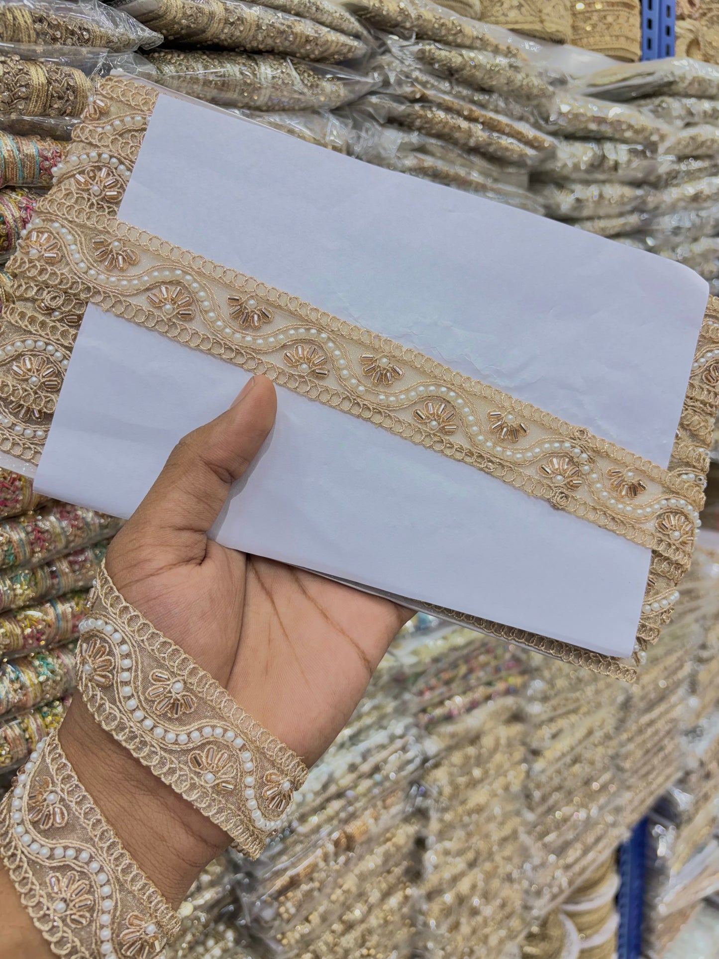 Exclusive hand made lace border Bordering Sarees, Dupattas, Leheng ROSE GOLD