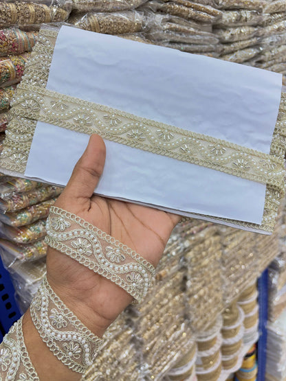 Exclusive hand made lace border Bordering Sarees, Dupattas, Lehengas, Kurtis, and Anarkalis.  (Pack of 9 meter )