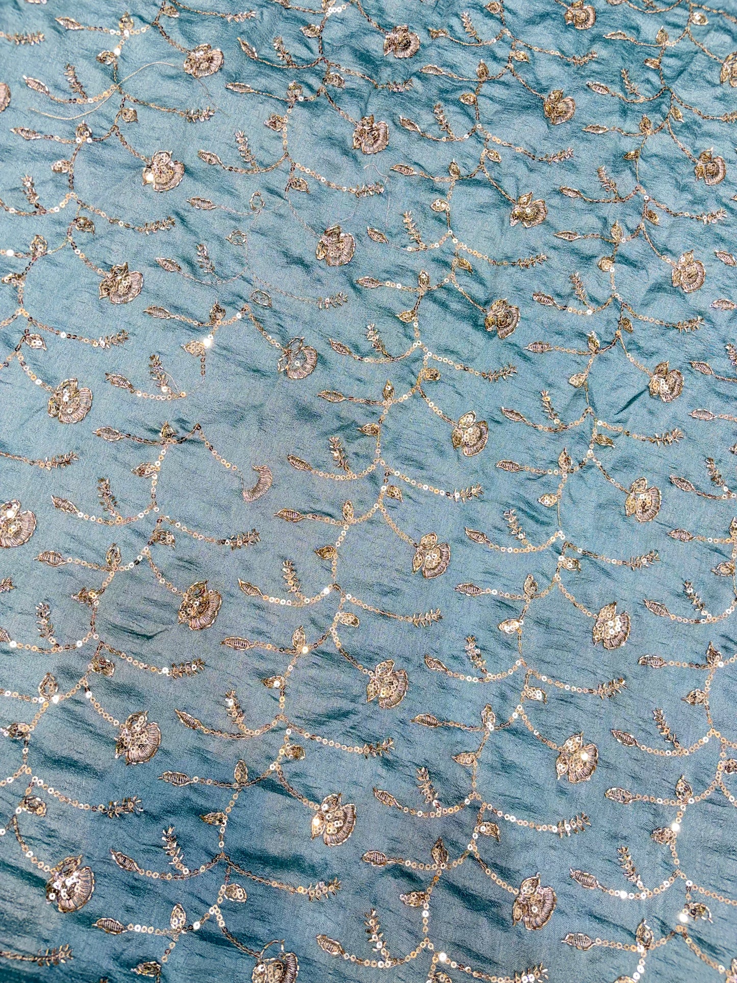 Vichitra Silk Fabric with all over beats work 44inch width