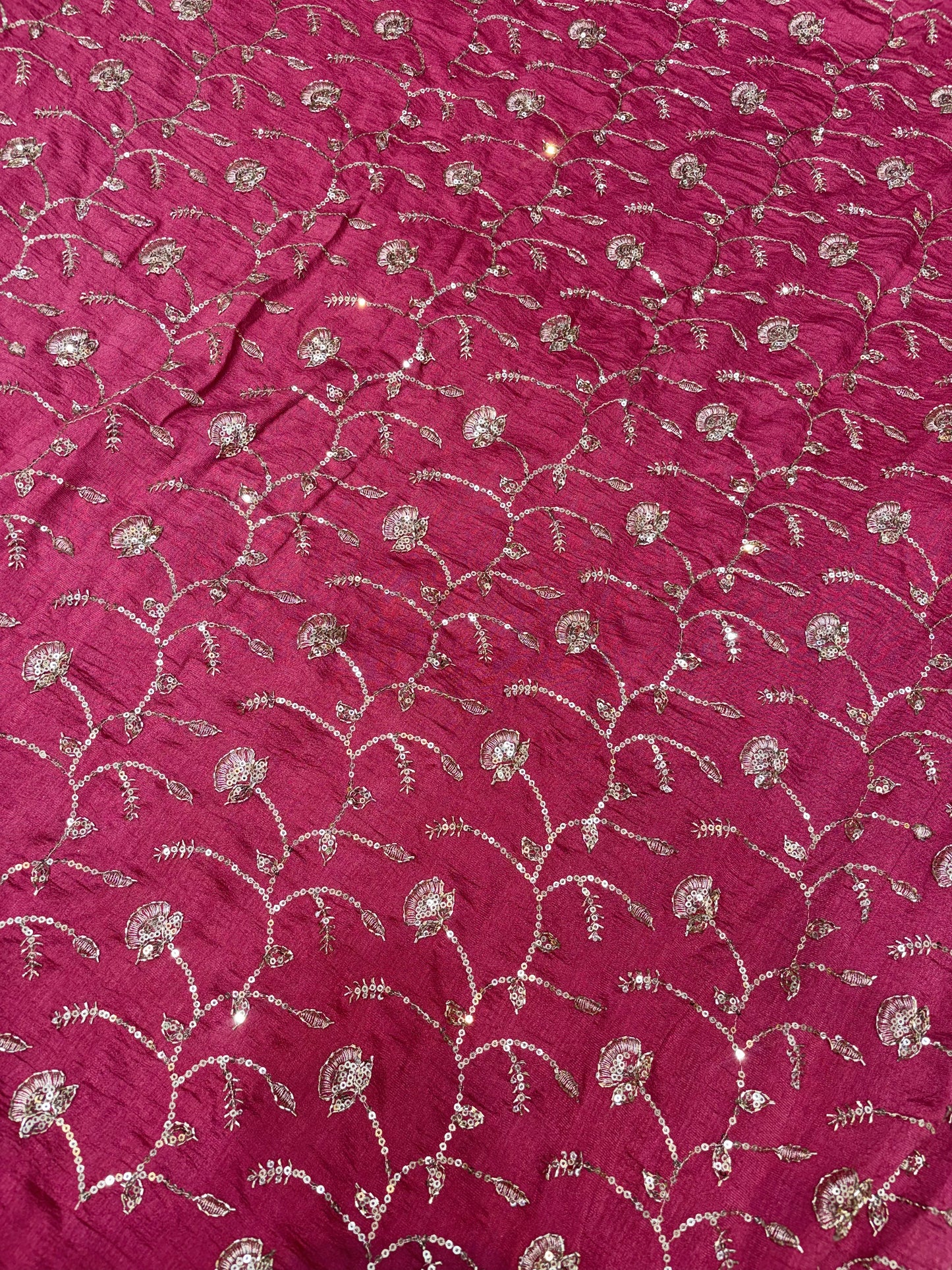 Vichitra Silk Fabric with all over beats work 44inch width