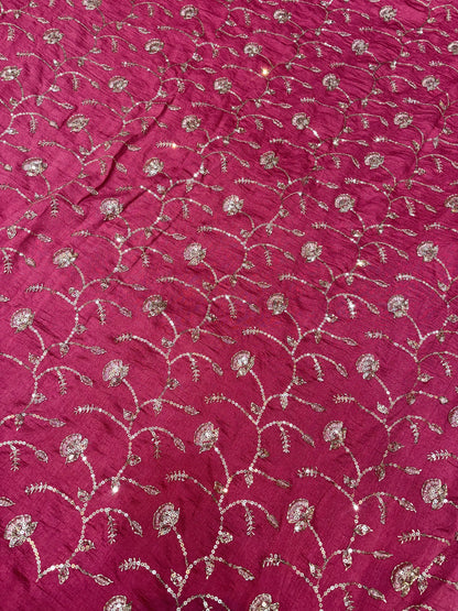 Vichitra Silk Fabric with all over beats work 44inch width