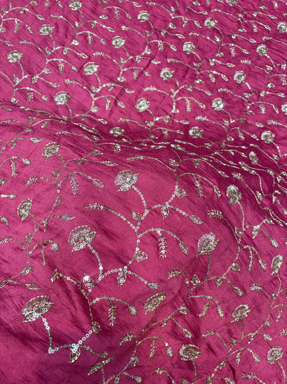 Vichitra Silk Fabric with all over beats work 44inch width