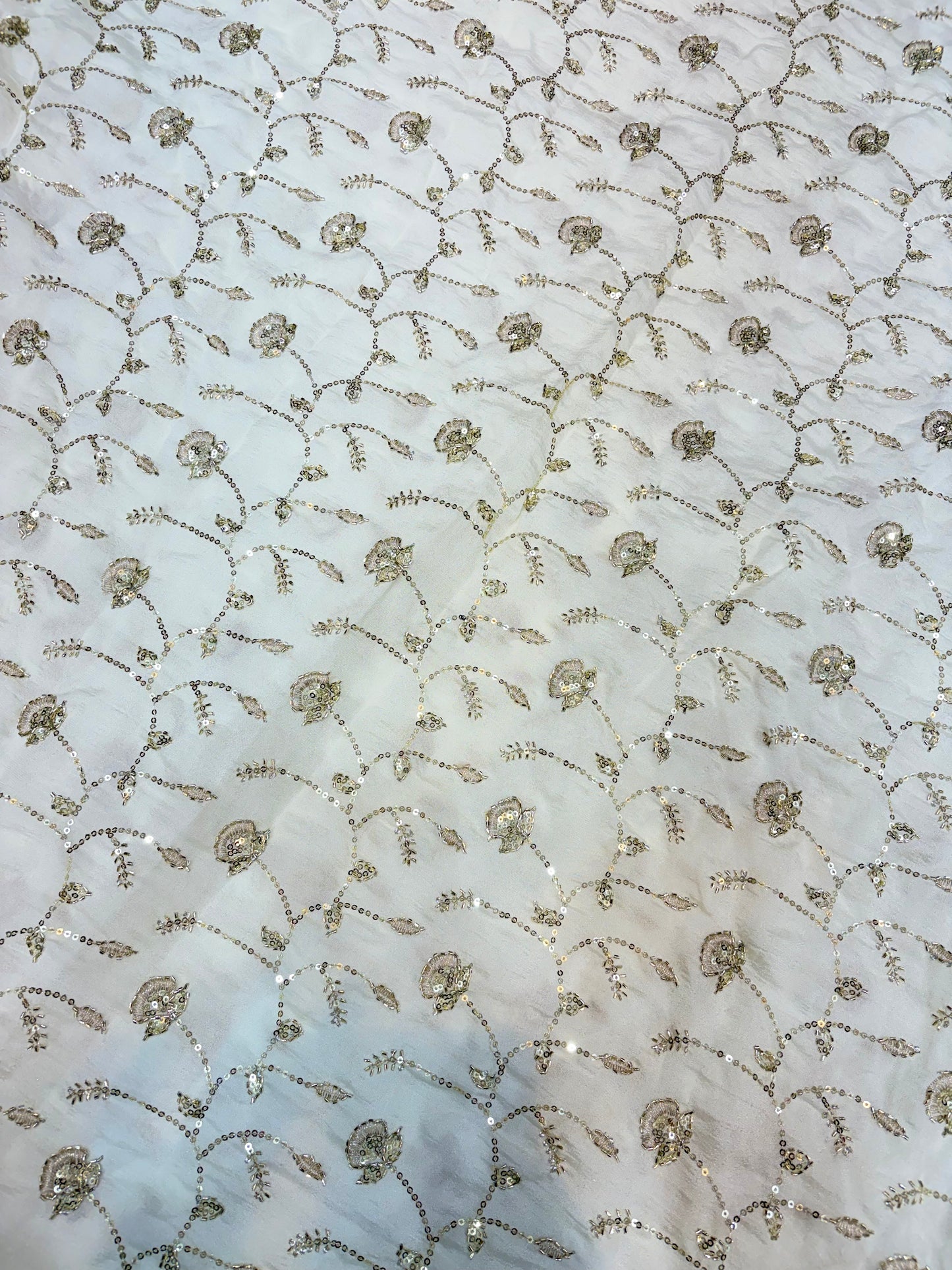 Vichitra Silk Fabric with all over beats work 44inch width