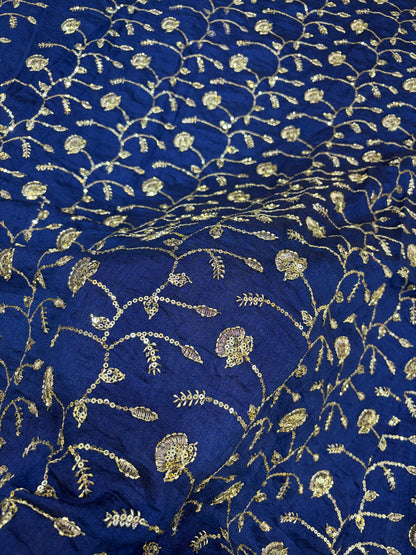 Vichitra Silk Fabric with all over beats work 44inch width