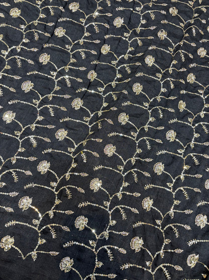 Vichitra Silk Fabric with all over beats work 44inch width