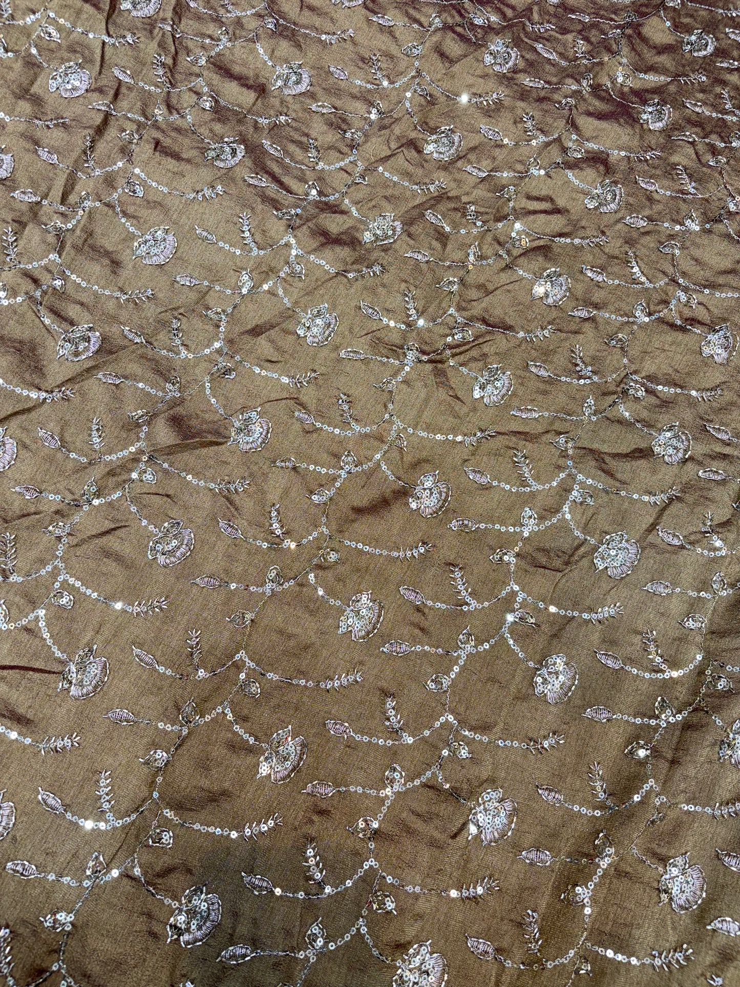 Vichitra Silk Fabric with all over beats work 44inch width