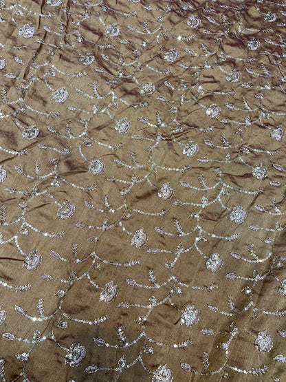 Vichitra Silk Fabric with all over beats work 44inch width