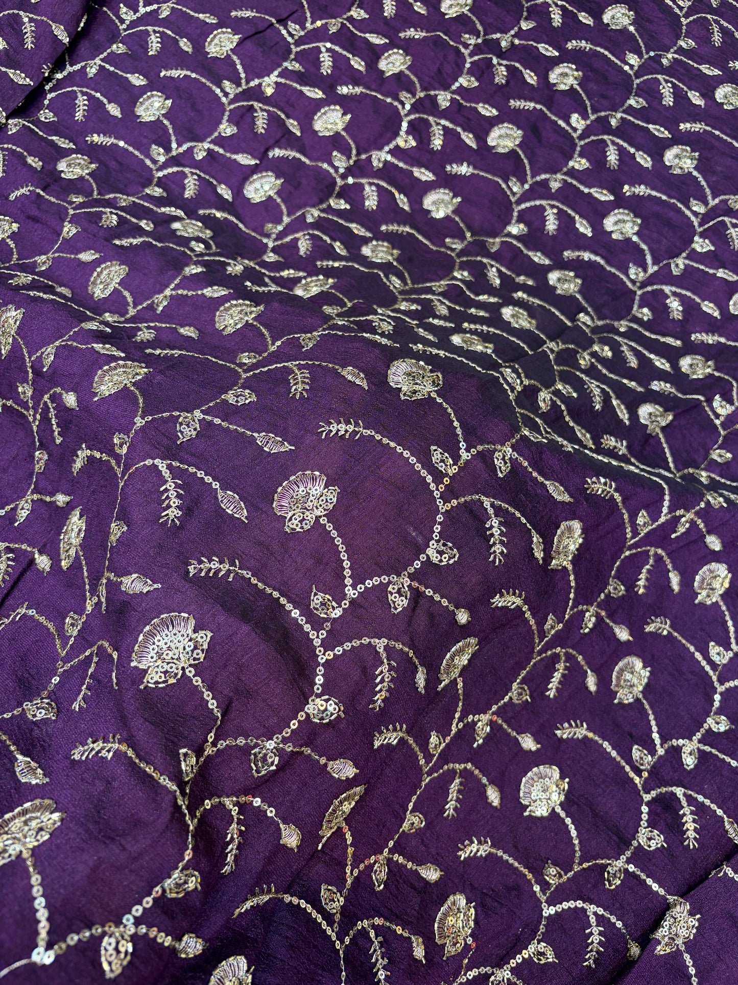 Vichitra Silk Fabric with all over beats work 44inch width