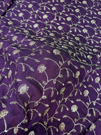 Vichitra Silk Fabric with all over beats work 44inch width